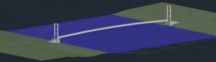 EWB-NU 3D model of Kalomo River Pedestrian Bridge design