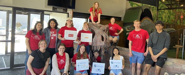 EWB-NU members group photo at Engineers Without Bogies mini golf event 