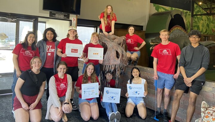 Engineers Without Borders University of Nebraska (EWB-NU) group photo at their mini golf event: Engineers Without Bogeys